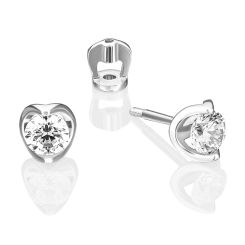 Stud earrings with zirconia 