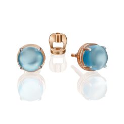 Stud earrings with blue topaz 
