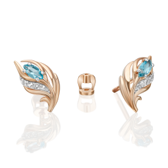 Серьги-пуссеты с топазами 