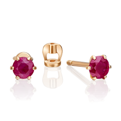 Stud earrings with ruby 