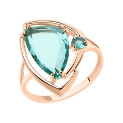 Damenring mit grünem Quarzen 