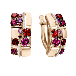 Earrings with amethyst and garnet 