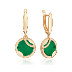 Ohrhänger mit grünem Achat 