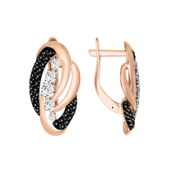 Ohrhänger mit schwarzen und weißen Zirkonia 