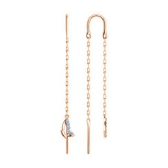 Серьги - протяжки с фианитами 