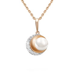 Anhänger mit Perle und Zirkonia 