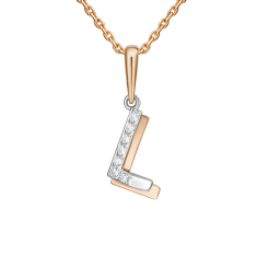 Buchstabenanhänger "L" mit Zirkonia 