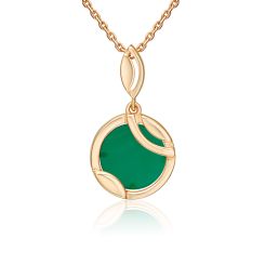 Подвеска с зелёным агатом 