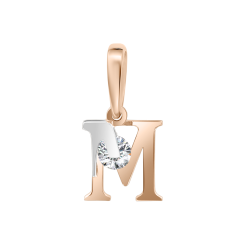 Buchstabenanhänger "M" mit Zirkonia 