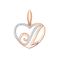 Подвеска Сердце с фианитами 