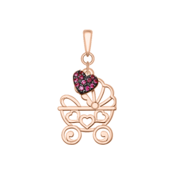 Подвеска "Коляска" с фианитами 
