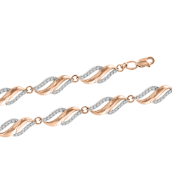 Gold bracelet with zirconia 19 cm