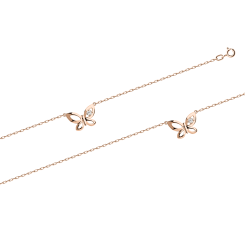 Браслет на ногу с фианитом 