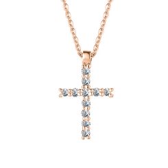 Колье с крестиком и бриллиантами 