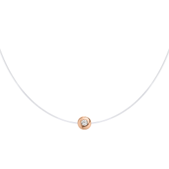 Halskette auf Angelschnur aus Gold mit Zirkonia 42 cm