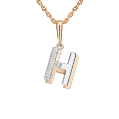 Buchstabenanhänger "H" mit Zirkonia 