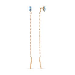 Cерьги-протяжки c топазом 