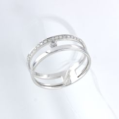 Weißgold Damenring mit Brillanten 