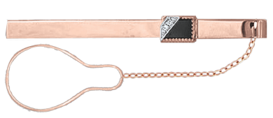 Krawattenhalter mit Zirkonia und Onyx 