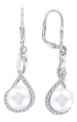 Ohrhänger mit Perlen und Zirkonia 