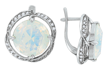 Ohrhänger mit Mondstein und Zirkonia 