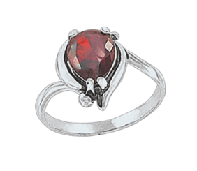 Damenring mit Granat und Zirkonia 
