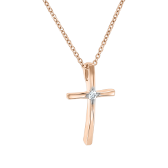 Goldkette mit Kreuz und Brillant 