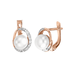 Ohrhänger mit echter Perle und Zirkonia 