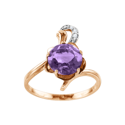 Damenring mit Amethyst und Zirkonia 