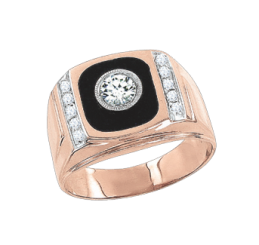 Men's ring with zirconia 