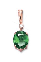 Pendant with emerald and zirconia 
