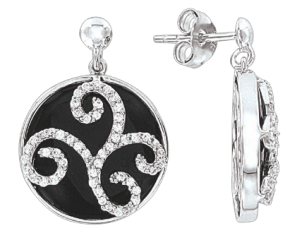 Ohrstecker mit Onyx und Zirkonia 