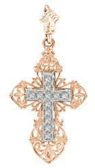 Anhänger Kreuz - Rot-/Weißgold 