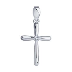 Pendant cross with zirconia 