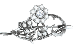 Brooch with zirconia 