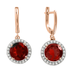 Ohrhänger mit Granat und Zirkonia 