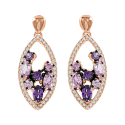 Ohrstecker vergoldet mit Amethyst und  Zirkonia 