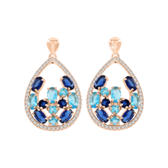 Ohrstecker vergoldet mit Saphir und Topas 