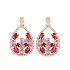 Ohrstecker vergoldet mit Rubin 