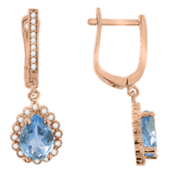 Earrings with topaz and zirconia 