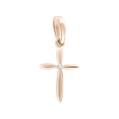 Подвеска-крест с бриллиантом 