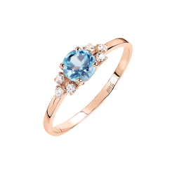 Damenring mit Topas und Zirkonia 