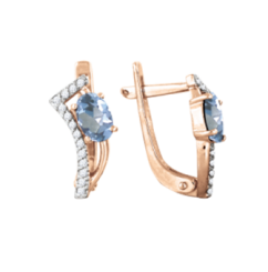 Earrings with topaz and zirconia 