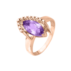 Damenring mit Amethyst und Zirkonia 