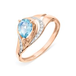 Damenring mit Topas und Zirkonia 