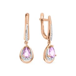 Earrings with amethyst and zirconia 