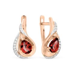 Earrings with garnets and zirconia 