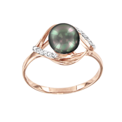 Damenring mit Perle und Zirkonia 