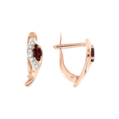 Ohrhänger mit Granat und Zirkonia 