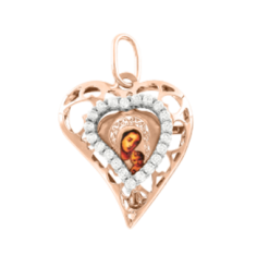 Ikone - Anhänger mit Zirkonia und Gravur 